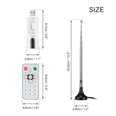 Digital TV Boxes Jojomino 2X USB 2.0 Digital DVB-T/T2 SDR++FM HDTV Tuner Receiver Stick
