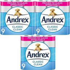 Andrex Toilet Tissue Classic Clean 9 Rolls Pack of 3