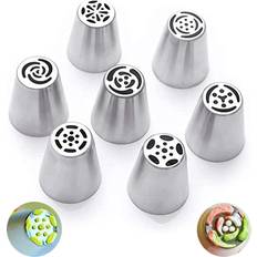 N/C NC Russian Icing Piping Nozzles Tip 7 Pcs Icing Bag & Nozzle