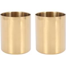 Gold Paper Storage & Desk Organizers Typecat 2-Piece Pencil Cup Holder Stainless Steel Gold