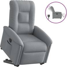 vidaXL Elektrisk Reclinerfåtölj Med Uppresningshjälp Ljusgrå Tyg Fåtölj