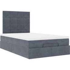 Sängpaket vidaXL Ottoman Sängram Med Madrasser Mörkgrå 120x200 cm Sammet Sängpaket