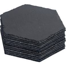 Place Mats Argon Tableware Hexagon Slate Placemats 30cm x 26cm Pack Of 12 Place Mat Black