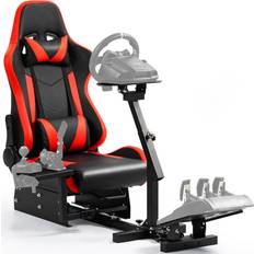 Inbox Zero Anman Racing Simulator Cockpit with Red Seat 110.5 x 48 cm W x 138.5 cm D