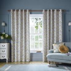 Curtains & Accessories Laura Ashley Longston Sprig Ready Made Eyelet Curtains Ochre Yellow