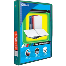 Bazic Products 1/2 3-Ring Binder Green View Finder 2 Pockets Case of 12