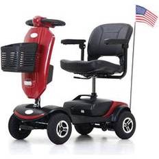 Electric Vehicles Tiramisubest Outdoor Compact Mobility Scooter 43.7 in L x 20.5 in W x 36.2 in H Red