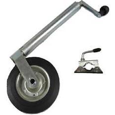 Securefix Direct Caravan Trailer Jockey Wheel & Clamp 42mm Heavy Duty Steel Rim Wind Up Handle