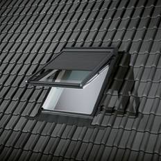Fensterläden Velux Solar-Rollladen SST 0000 Aluminium Dunkelgrau 114x160 cm Fensterläden