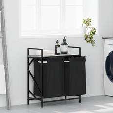 vidaXL Vasketøjskurv 2 Rum Med Hylde Grå Sonoma-Eg