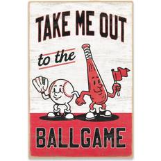 Open Road Brands Take Me Out to The Ballgame Baseball Wood Wall Decor