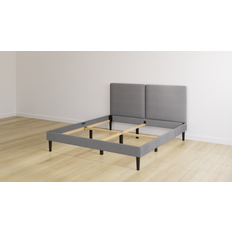 Emma Classic Polsterbett 140x200 Dunkelgrau Füße Schwarz Bettrahmen