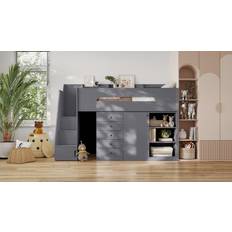 Loft Beds Flair Stepaside Staircase High Sleeper Storage Station Grey