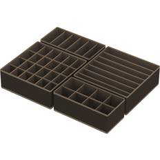 Simple Houseware Closet Underwear Organizer Drawer Divider 4 Set Brown Storage Box