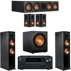 External Speakers with Surround Amplifier Klipsch 5.1 Ebony Home Theater System with 2 RP-8000F Front Speaker
