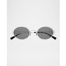Gucci Monogram Round Sunglasses - Silver