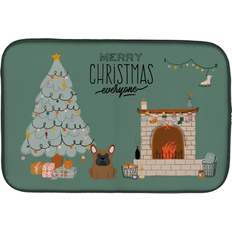 Brown Dish Drainers Caroline's Treasures Brown French Bulldog Christmas Drying Mats 14 x 21 Dish Drainer
