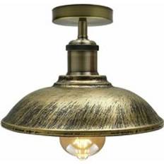 LEDSone Industrial Style Rustic Vintage Metal Mount Lights ~1833 - Brushed Brass Ceiling Flush Light
