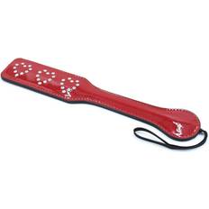 Paddles House Of Glass Red Faux Leather Spanking Paddle with Diamante Heart Shapes