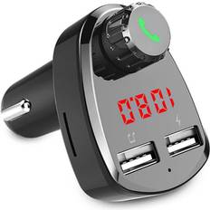 FM Transmitters Keshen 2.4A Digital Display Bluetooth FM Transmitter Dual USB Car Charger MP3 Player