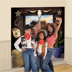 Photo Backgrounds Amscan Western Selfie Plastic Scene Setters 65 x 65 in Pack of 2