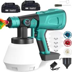 Teetok Cordless Fence Wall Paint Sprayer 2 Battery Charger