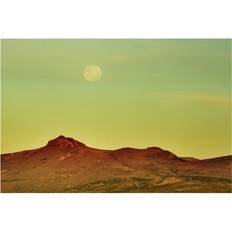 Yellow Posters BrainBoosters The Moon Is Rising Over A Yellow Desert Landscape 19 x 12 Poster