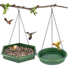 Geezy Bird Feeder and Bath 2 in 1 Hanging Bird Feeding Tray
