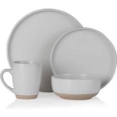 Barbary & Oak Avena 16 Piece Dinnerware White Dinner Set
