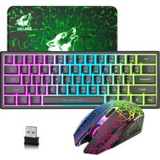 LexonElec 60% Compact Wireless Gaming Keyboard and Mouse Set 3800mAh
