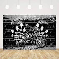 FitVille 5 x 3 t Motorcycle Birthday Party Backdrop