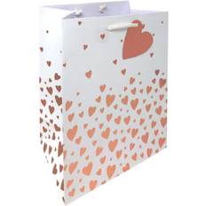 Rose Gold Wrapping Paper & Gift Wrapping Supplies George Home Rose Gold Heart Medium Gift Bag