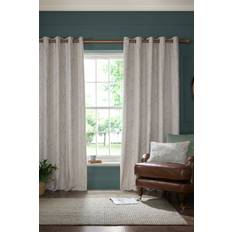 Laura Ashley Curtains Laura Ashley Pussy Willow Ready Made Eyelet Curtains Truffle Natural - Beige
