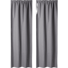 Mörkläggningsgardin 2 pack gardiner Åhléns Home Mörkläggningsgardin Mollie 135x300 cm 2-pack Grå