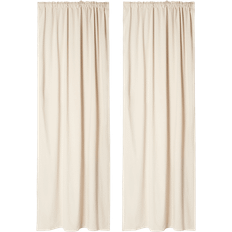 Gardiner & Tillbehör Åhléns Home Gardin i Krinklad Bomull MAJKEN 140x250 cm 2-pack Beige