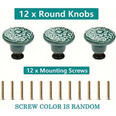 Cabinet Knobs on sale Temu 12 Pcs Elegant Turquoise Ceramic Cabinet Knobs