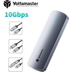 External Enclosures Yottamaster Yottamaster M.2 SSD Case SATA NVMe Dual Protocol USB 3.2 Gen 2 10 Gbps
