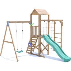 Dunster House SquirrelFort Climbing Frame with Single Swing