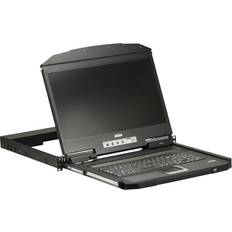 KVM-switcher Aten CL3100NX 1366 x 768 piksler HD Stativmontering 1U Svart