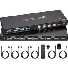 KVM-switcher Nordic HDMI KVM-Switch 4 Datamaskiner 1 Skjerm 8K 60Hz 4K 144/120Hz USB-enheter