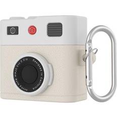 MTP Products AirPods 4 Retro Kamera Design Flydende Silikoneetui Hvid
