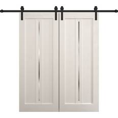 Doors SartoDoors Double Barn 72x96 in Ego 5014 Painted White Oak Interior Door (x)