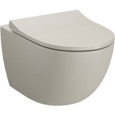 Vitra Easy Clean Wall Hung Toilet Pan Soft Close Slim Seat Matt Taupe