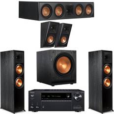 External Speakers with Surround Amplifier Klipsch 5.1 Ebony Home Theater System with 2 RP-8000F Front Speaker