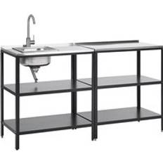 2 Piece Outdoor Kitchen Set Black Stainless Steel