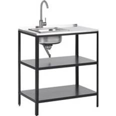 Steel Outdoor Garden Kitchen Island 80 x 50 x 92 cm