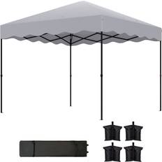 OutSunny Paviljong 3 x 3 m Pop-up Partytält med Väska Ljusgrå