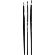 Kreatima Pensel Studio Round 3-pack 10 12 Syntetpenslar Runt Borst Svart