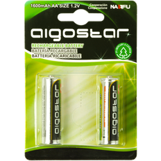 Aigostar Uppladdningsbart AA Batteri 1600mAh 1.2V 2 st
