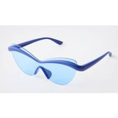 Mens Blue Rimless Visor Sunglasses
